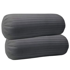 Premium Grey Cotton Bolster Covers – Soft | Durable | Elegant Design (Set of 2)
