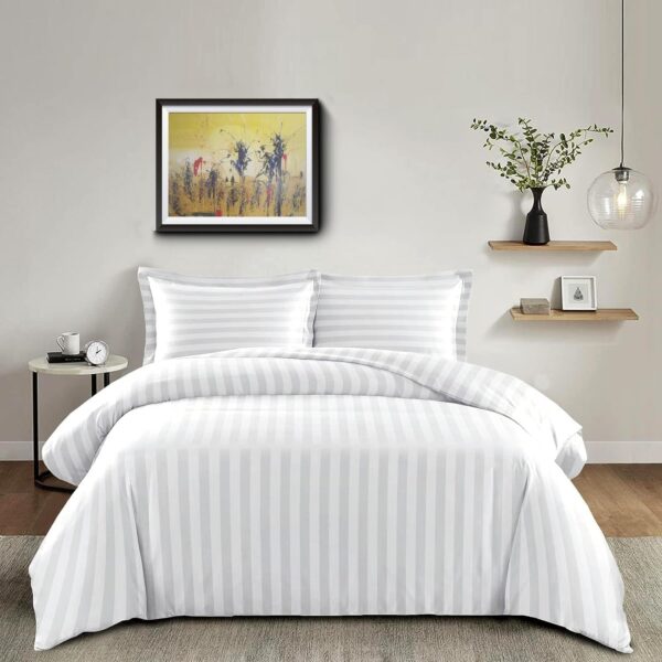 Premium Glace Cotton Striped Bedsheet Set – Single & Double Bed Sizes Available - Image 18