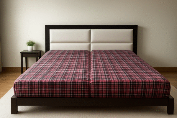 Red & Black Checkered Cotton Mattress Cover – Sizes 72x78, 72x48, 72x36 - Image 3