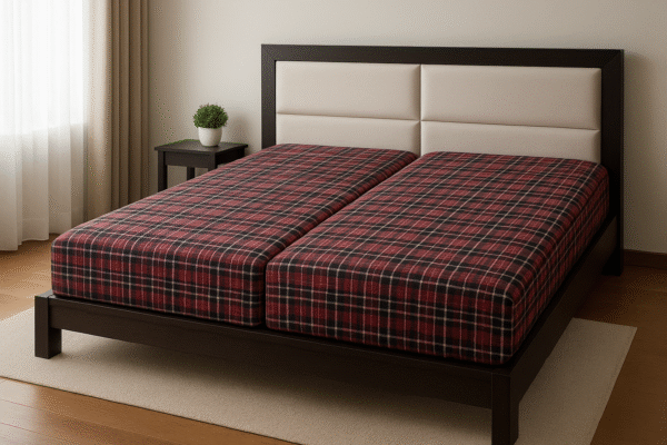 Red & Black Checkered Cotton Mattress Cover – Sizes 72x78, 72x48, 72x36