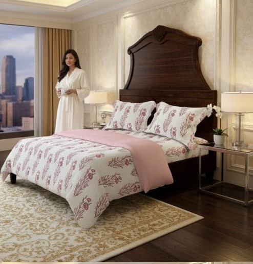 🛏️ Deepmaala Textiles Presents – Premium Pure Cotton Floral Printed Bedsheet Set ( 1 BEDSHEET , 2 PILLOW COVERS IN PAKAGE )