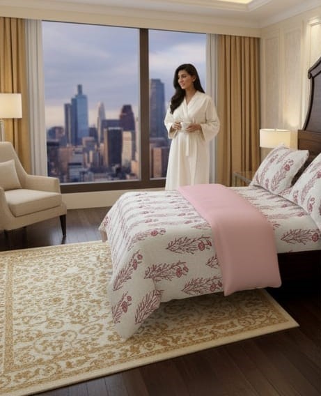 🛏️ Deepmaala Textiles Presents – Premium Pure Cotton Floral Printed Bedsheet Set ( 1 BEDSHEET , 2 PILLOW COVERS IN PAKAGE ) - Image 4