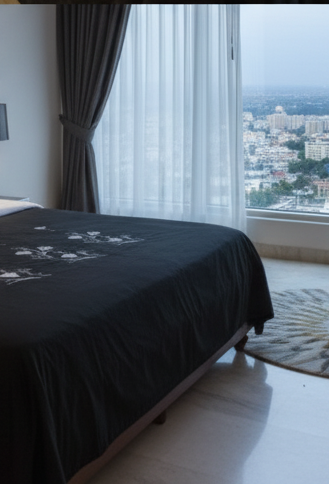 Premium Glace Cotton Chikankari Embroidered Double Bedsheet with 2 Pillow Covers – Deepmaala Textiles (90×100 inches) - Image 4