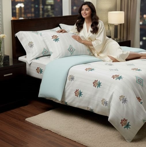 🛏️ Deepmaala Textiles Presents – Premium Pure Cotton Floral Printed Bedsheet Set ( 1 BEDSHEET , 2 PILLOW COVERS IN PAKAGE ) - Image 4