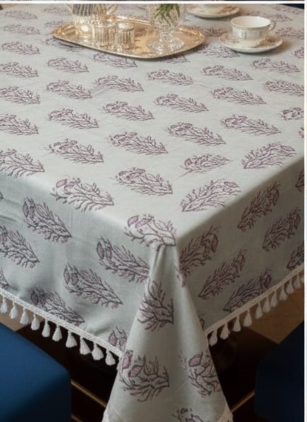 Deepmaala Textiles Presents: Pure Cotton Printed WHITE Table Cover – A Touch of Grace for Your Dining Table ( PACK OF 1 PCS ) - Image 4
