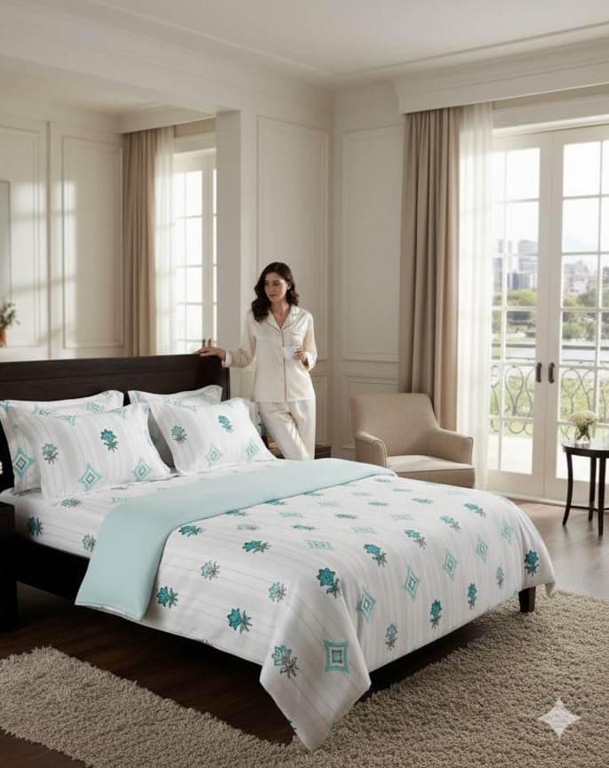 🛏️ Deepmaala Textiles Presents – Premium Pure Cotton Floral Printed Bedsheet Set ( 1 BEDSHEET , 2 PILLOW COVERS IN PAKAGE ) - Image 6