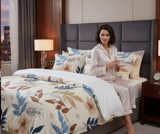 Deepmaala Textiles Presents – Floral Glace Cotton double size Bedsheet Set (1 BEDSHEET ,2 PILLOW COVER ) - Image 2