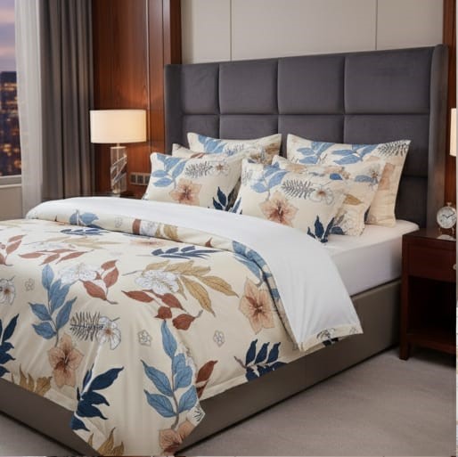 Deepmaala Textiles Presents – Floral Glace Cotton double size Bedsheet Set (1 BEDSHEET ,2 PILLOW COVER ) - Image 4