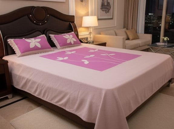 DEEPMAALA TEXTILES PRESENT PURE COTTON PATCHES Floral Double Bedsheet Set TO DECOR HOMES ( 1BEDSHEET , 2 PILLOW COVERS IN PAKAGE ) - Image 4