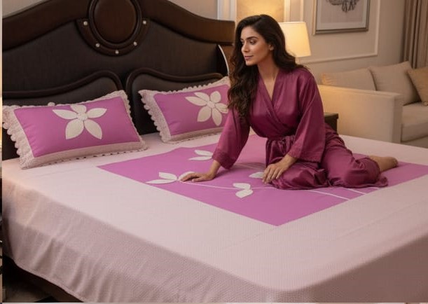 DEEPMAALA TEXTILES PRESENT PURE COTTON PATCHES Floral Double Bedsheet Set TO DECOR HOMES ( 1BEDSHEET , 2 PILLOW COVERS IN PAKAGE ) - Image 5