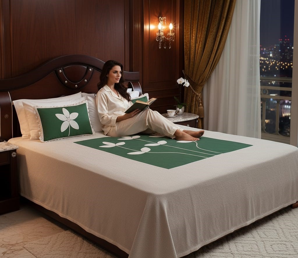 DEEPMAALA TEXTILES PRESENT PURE COTTON PATCHES Floral Double Bedsheet Set TO DECOR HOMES ( 1BEDSHEET , 2 PILLOW COVERS IN PAKAGE )