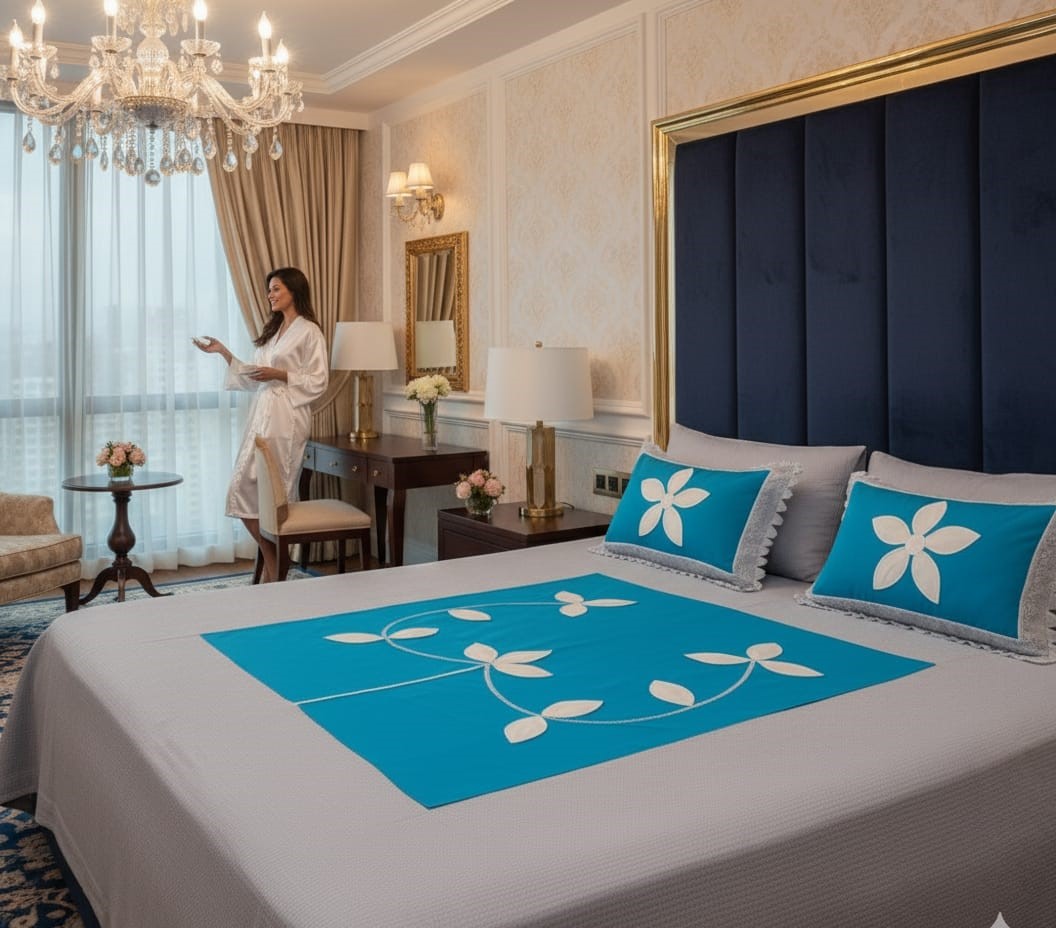 DEEPMAALA TEXTILES PRESENT PURE COTTON PATCHES Floral Double Bedsheet Set TO DECOR HOMES ( 1BEDSHEET , 2 PILLOW COVERS IN PAKAGE ) - Image 4