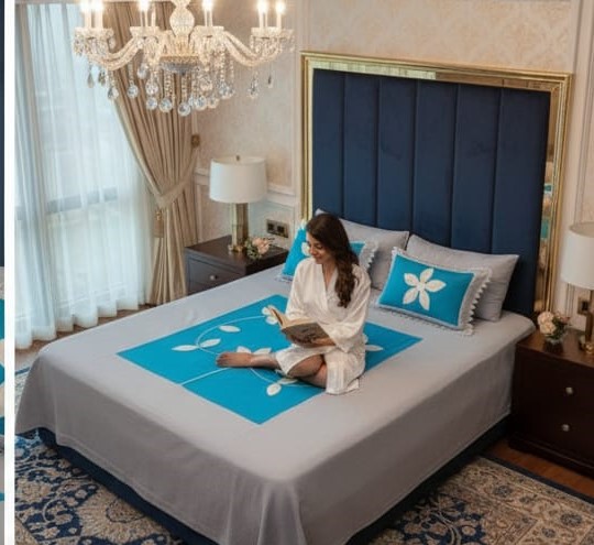 DEEPMAALA TEXTILES PRESENT PURE COTTON PATCHES Floral Double Bedsheet Set TO DECOR HOMES ( 1BEDSHEET , 2 PILLOW COVERS IN PAKAGE ) - Image 3