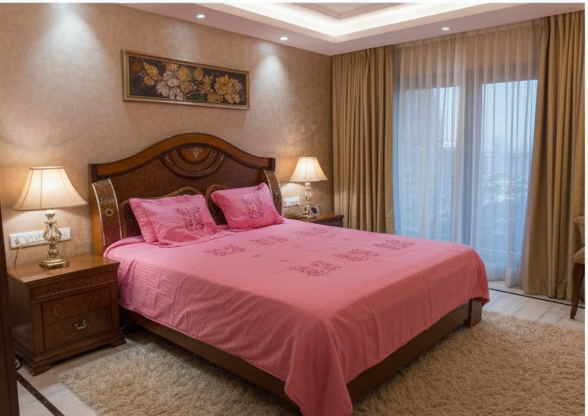 Premium Glace Cotton Chikankari Embroidered Double Bedsheet with 2 Pillow Covers – Deepmaala Textiles (90×100 inches) - Image 4